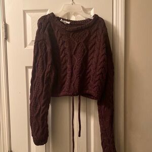Cable Knit Sweater in Rich Brown